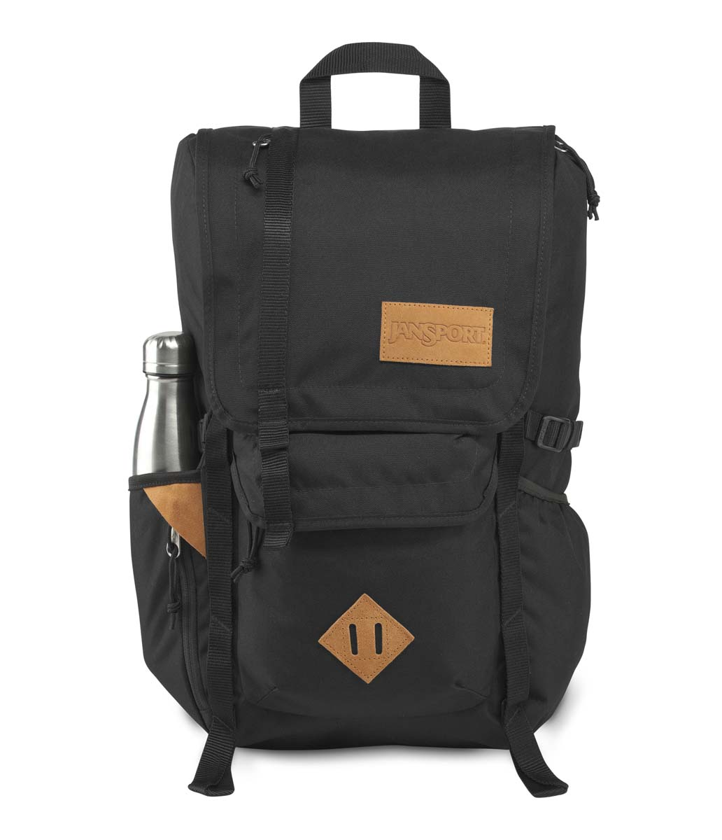 jansport backpack with laptop compartment velcro size Hatchet - Black