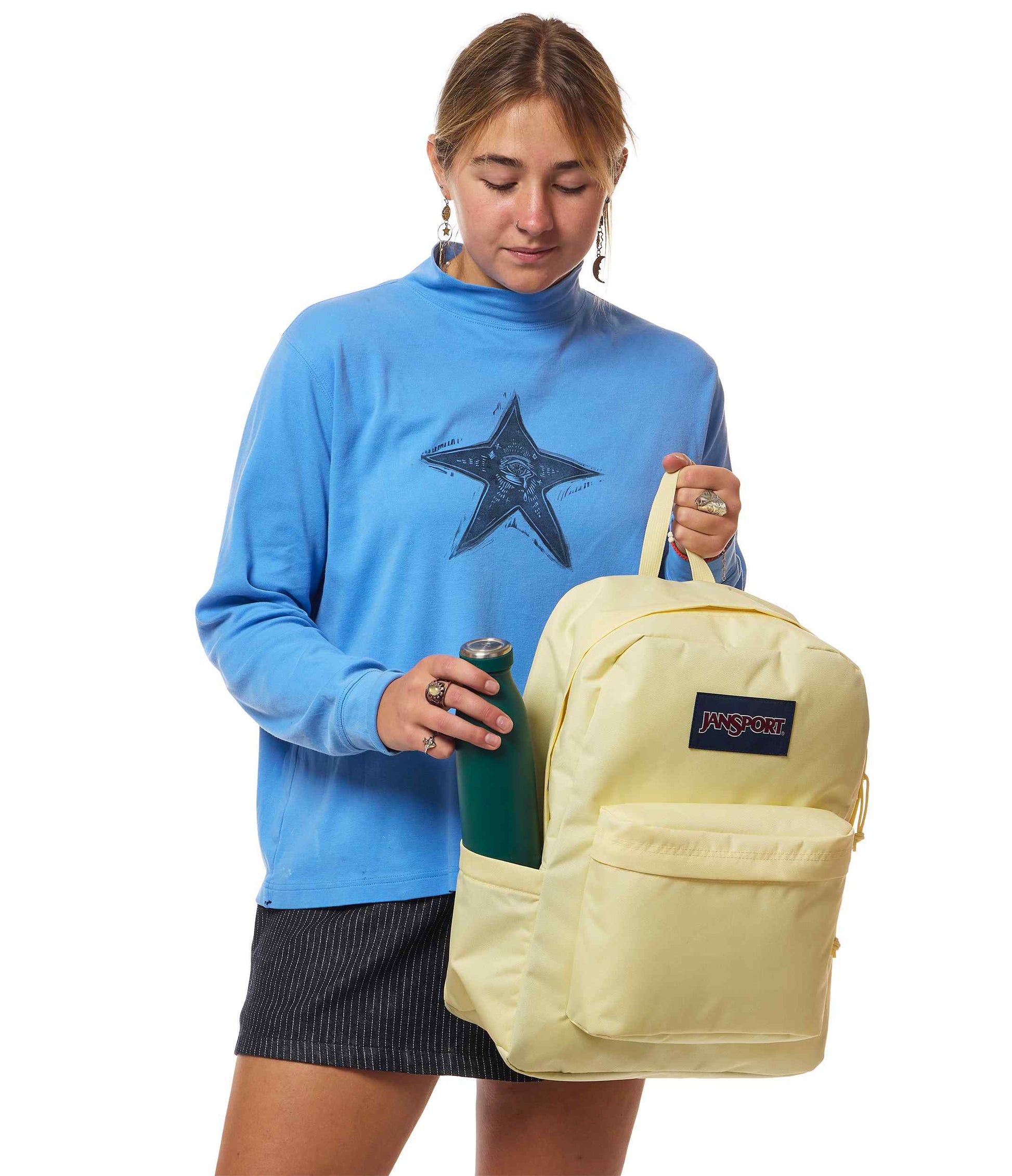 blue and yellow jansport backpack Big Student Skip Pack is classic JanSport style re Shop Jansport Exposed Backpack -